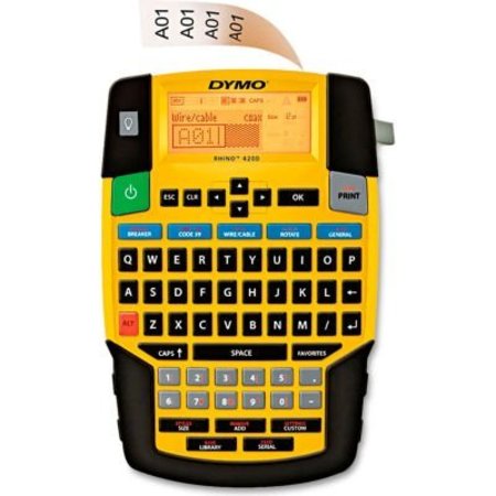 DYMO DYMO Rhino 4200 Basic Industrial Handheld Label Maker, 1 Line, 4-3/50in x 8-23/50 x 2-6/25 1801611